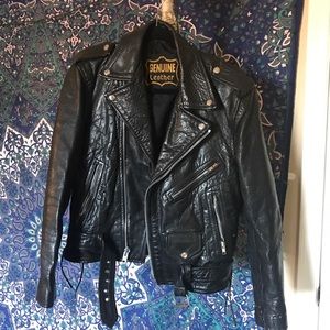 Vintage Genuine Leather Biker Jacket